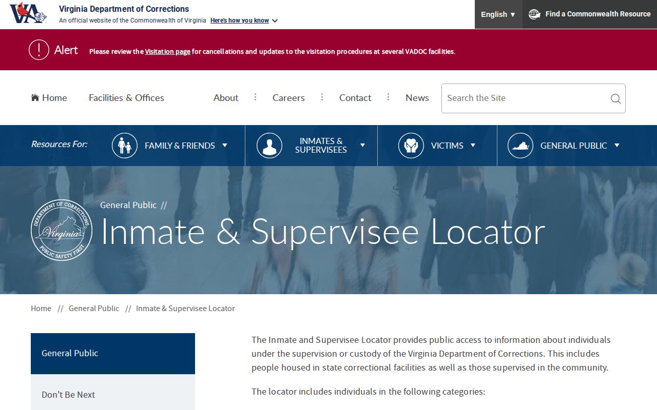 Brunswick County Virginia state custody and supervision record locator